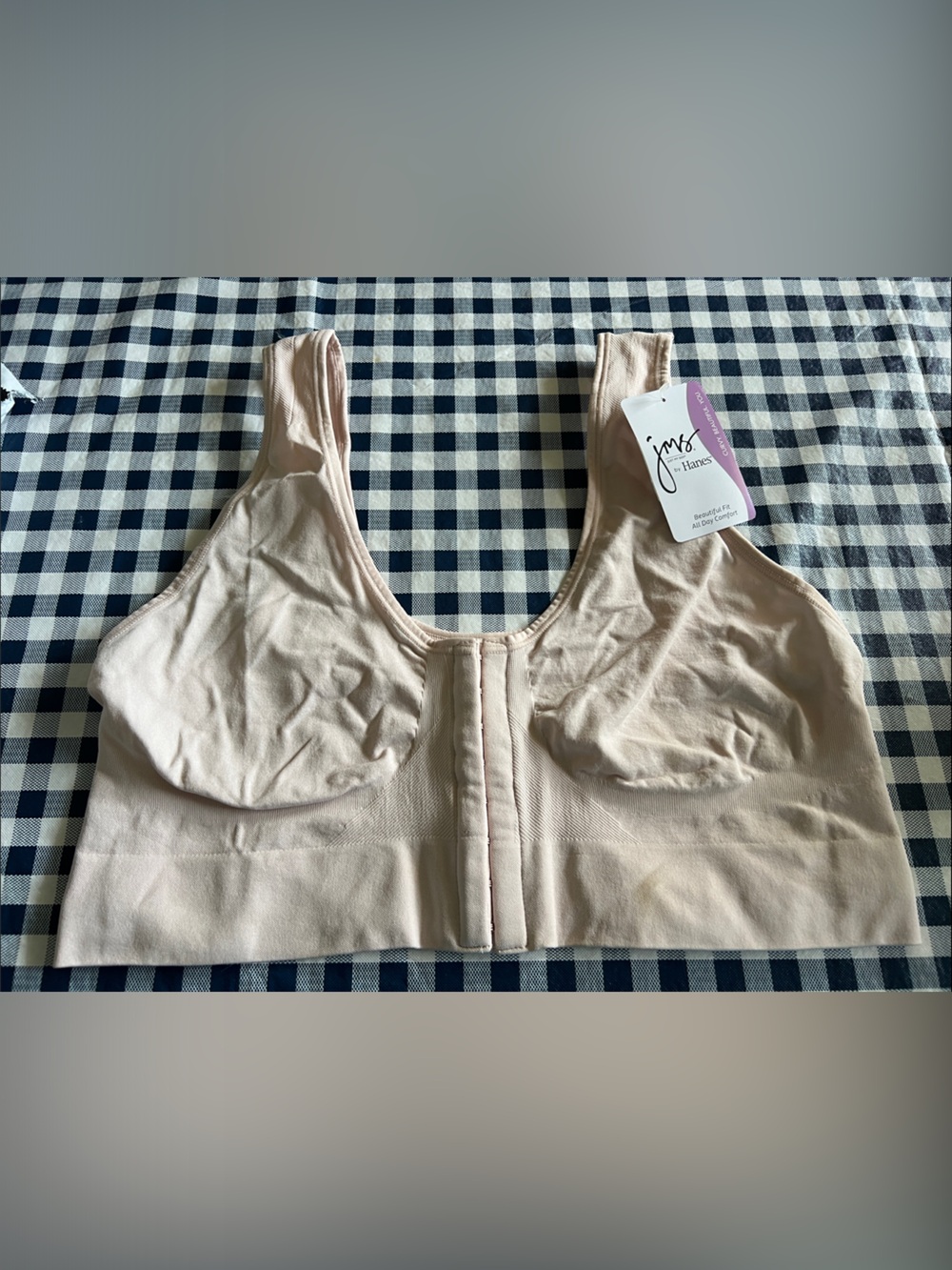 Just My Size Front-Closure Wireless Bra - Light Nude